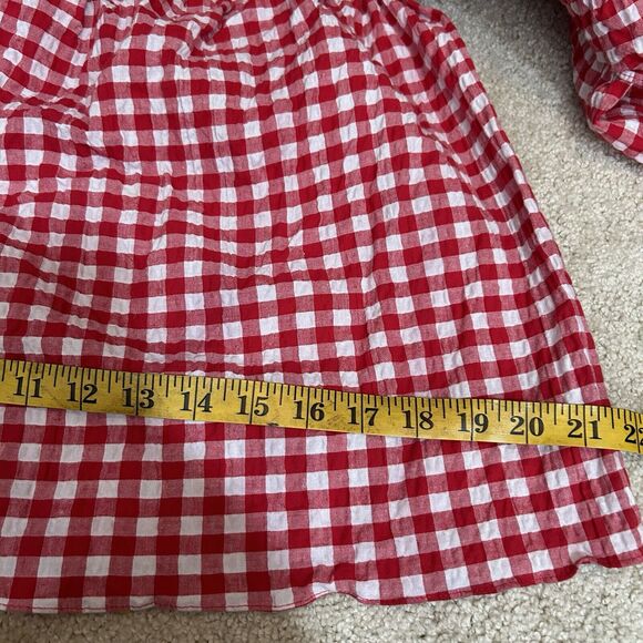 Misa Los Angeles Sabina Gingham Off The Shoulder Top Ruffle Blouse Top Red M - Picture 7 of 8
